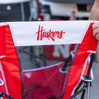 Premium All-Weather College Comfort Pro Rocker - Nebraska Cornhuskers - Choice 161 - Patented Spring-Action Rocking Chair for Camping Detail
