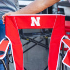 Premium All-Weather College Comfort Pro Rocker - Nebraska Cornhuskers - Choice 161 - Patented Spring-Action Rocking Chair for Camping Detail