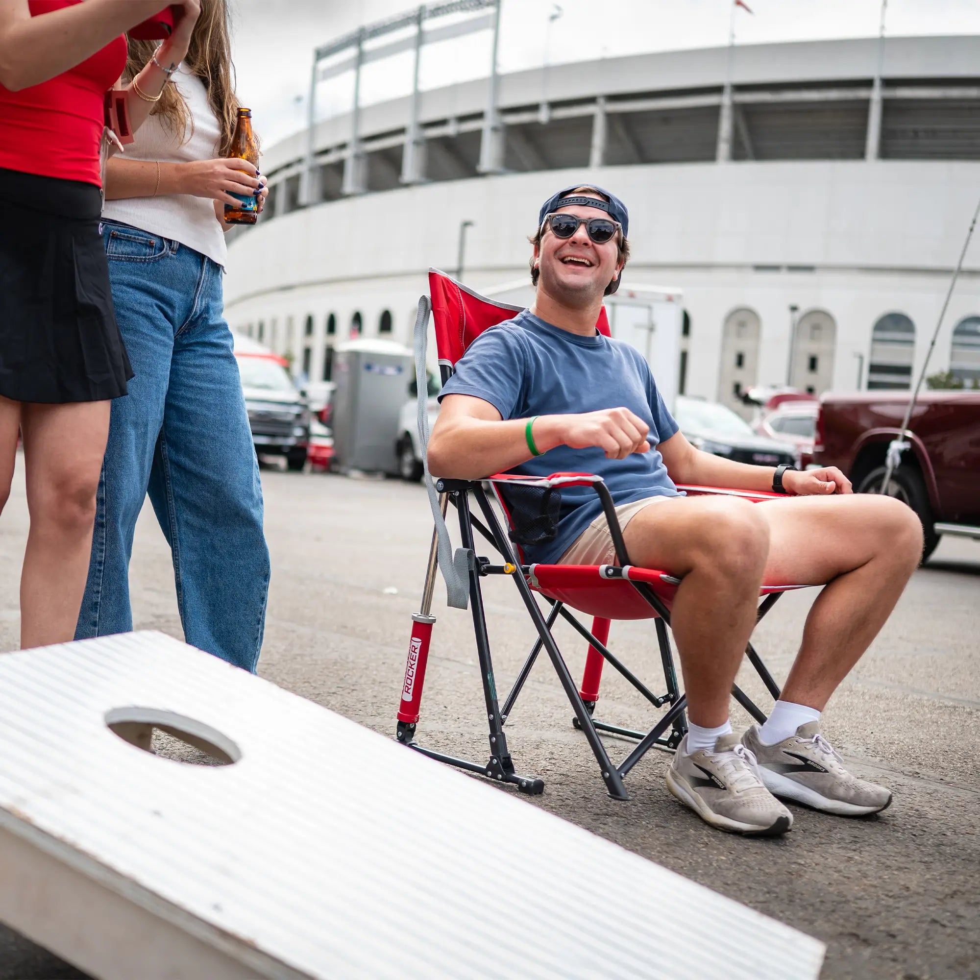 Patented Spring-Action College Comfort Pro Rocker - Ohio State Buckeyes - Choice 676 - Patented Spring-Action Rocking Chair for Camping Detail