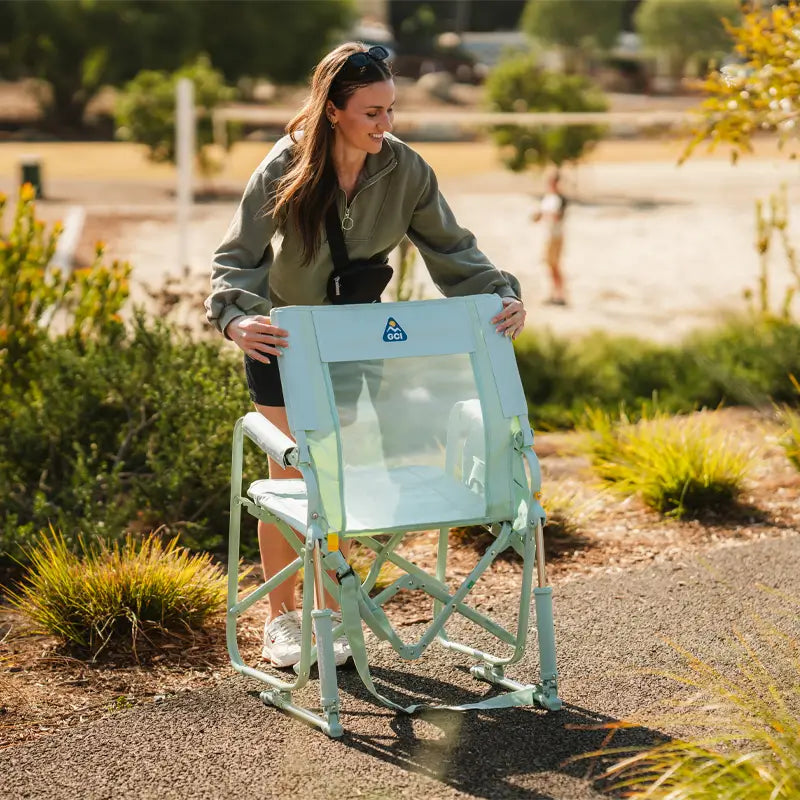 Patented Spring-Action Stowaway Rocker - Choice 794 - Patented Spring-Action Rocking Chair for Camping Detail