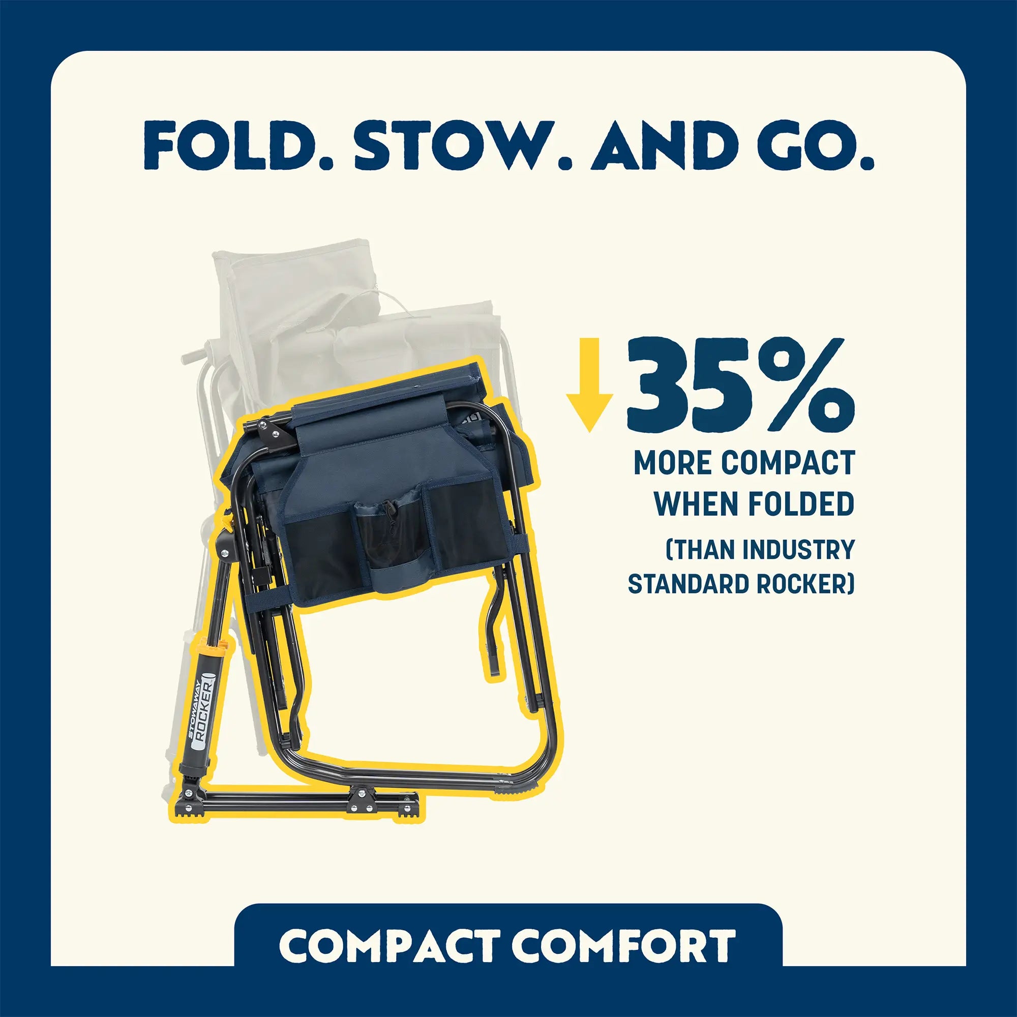 Smooth Motion Stowaway Rocker with Storage Pouch - Choice 573 - Heavy-Duty Kickback Rocker with Beverage Holder Detail