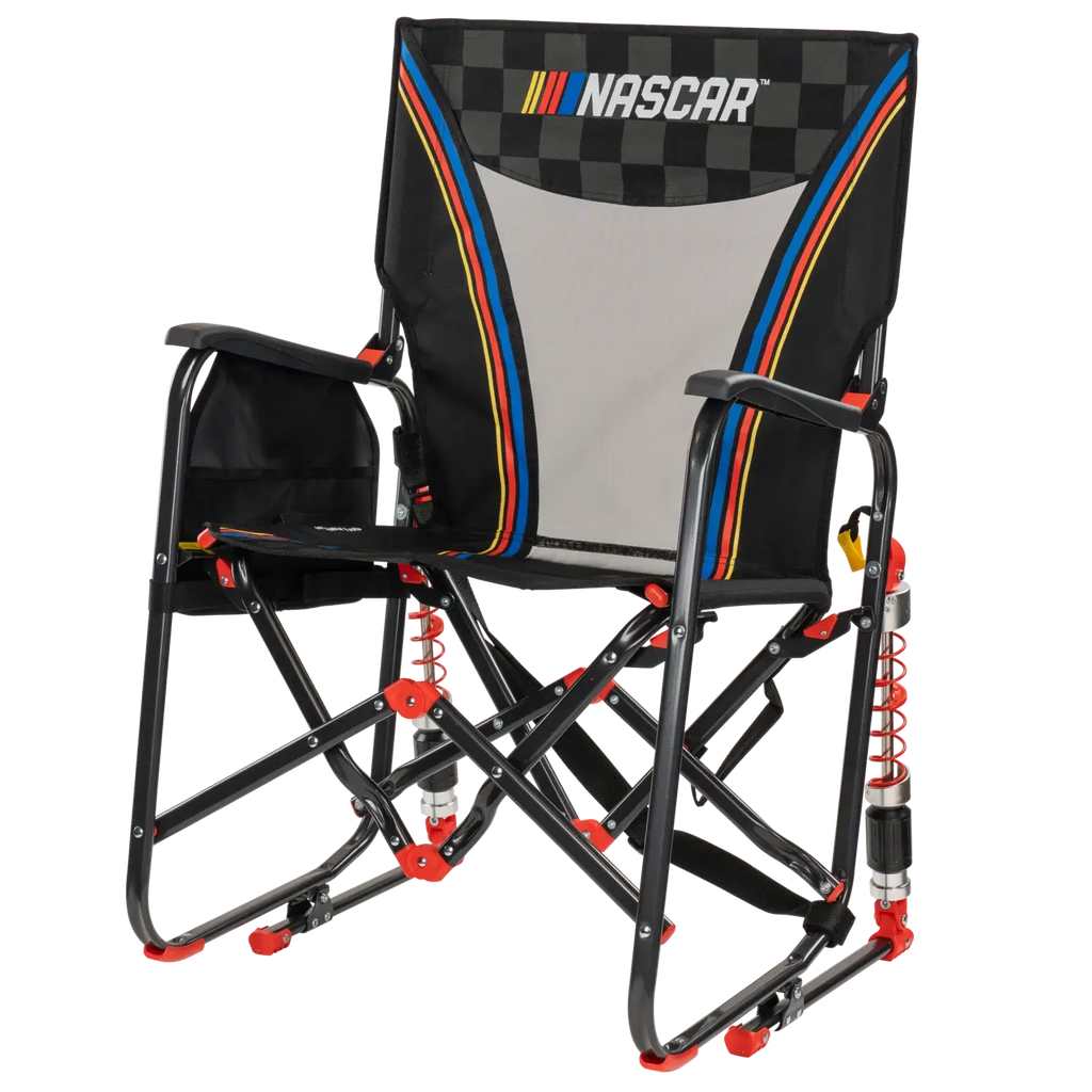 Premium All-Weather Adjustable Rocker - NASCAR - Choice 899 - RoadTrip Rocker Smooth Motion Camp Chair Detail