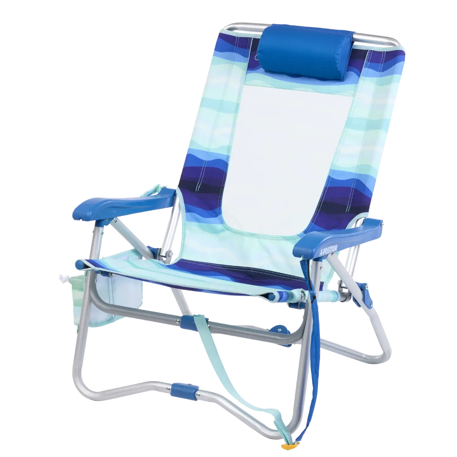 Reclining Beach Bi-Fold Beach Chair - Choice 601 - Portable Heavy-Duty Low Boy Chair for Ocean Side Detail