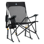 Premium All-Weather BreezeRocker - Choice 504 - Patented Spring-Action Rocking Chair for Camping - Black