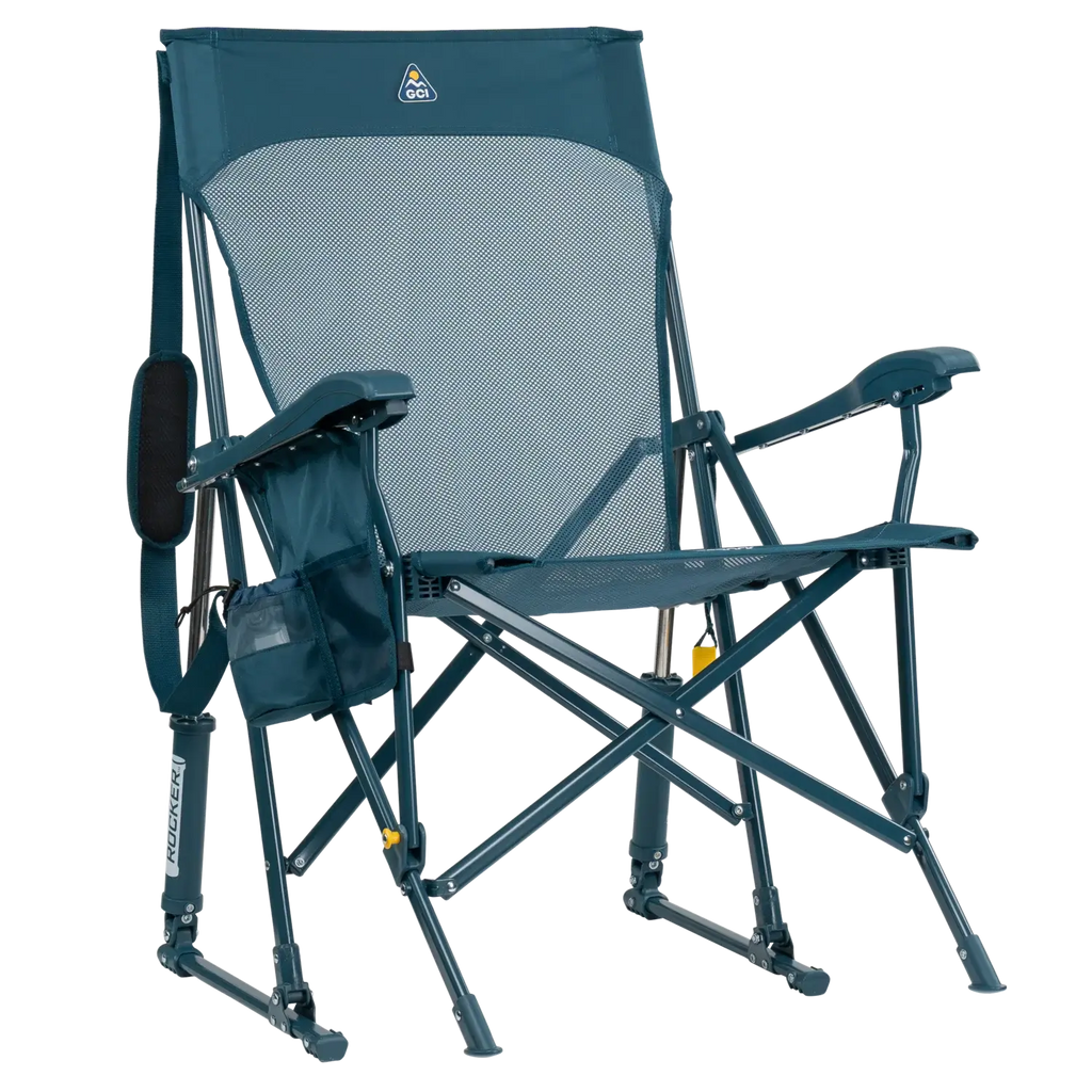 Premium All-Weather BreezeRocker - Choice 504 - Patented Spring-Action Rocking Chair for Camping - Teal