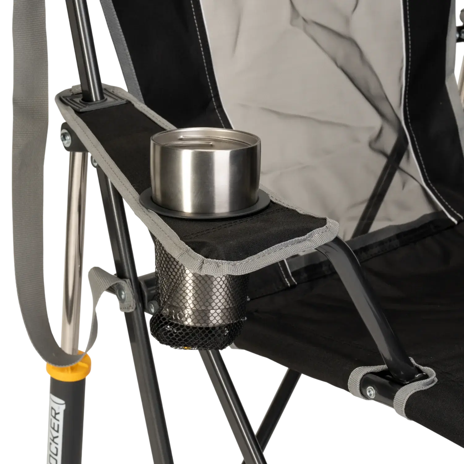 Heavy-Duty Freestyle Comfort Pro Rocker - Choice 375 - Heavy-Duty Kickback Rocker with Beverage Holder Detail