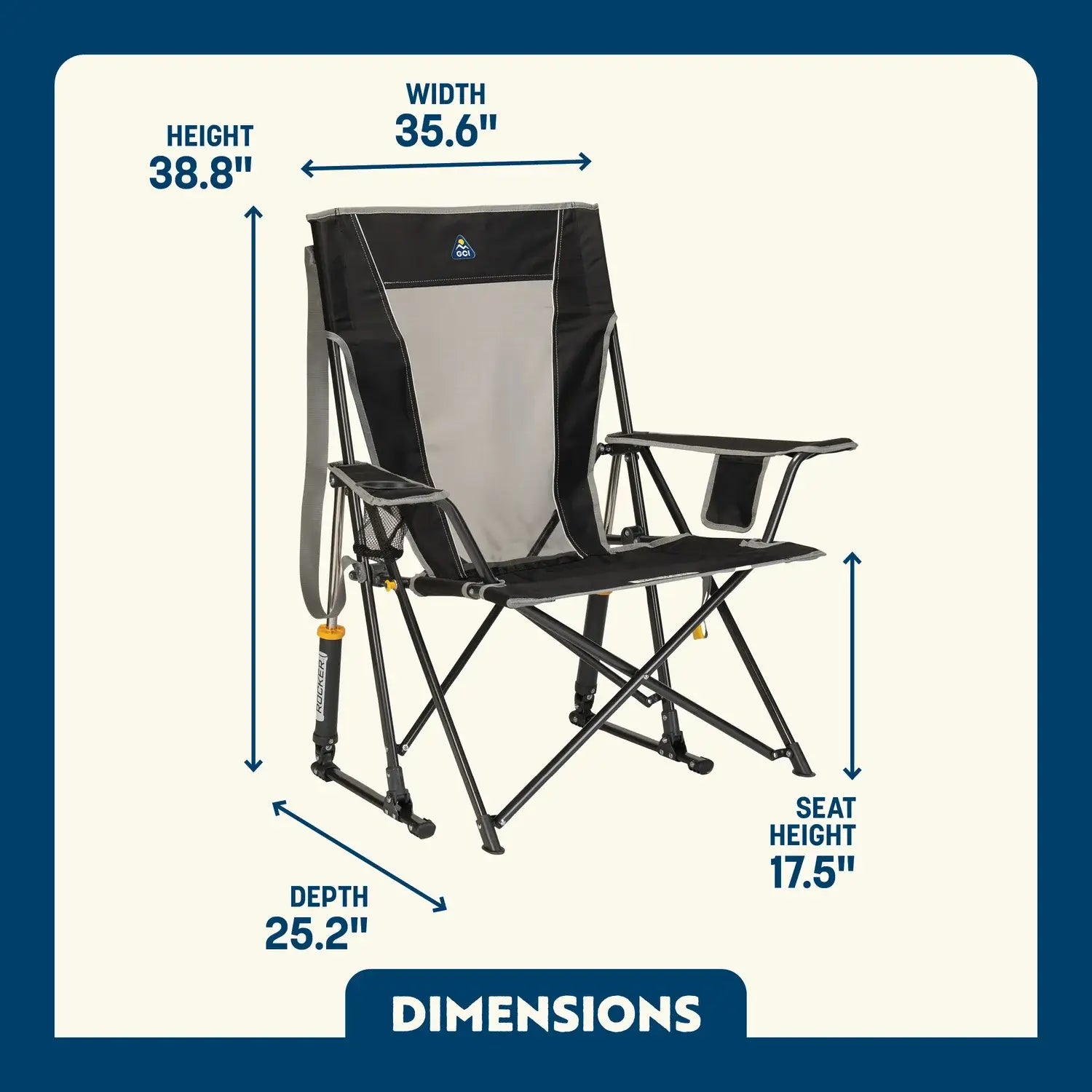 Heavy-Duty Freestyle Comfort Pro Rocker - Choice 375 - Heavy-Duty Kickback Rocker with Beverage Holder Detail