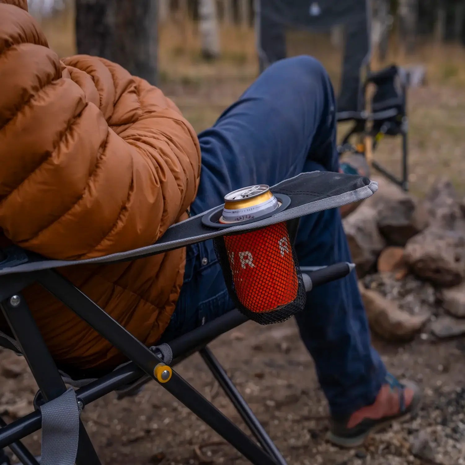 Heavy-Duty Freestyle Comfort Pro Rocker - Choice 375 - Heavy-Duty Kickback Rocker with Beverage Holder Detail