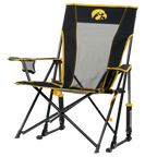 Patented Spring-Action College Comfort Pro Rocker - Iowa Hawkeyes - Choice 249 - Heavy-Duty Kickback Rocker with Beverage Holder Detail