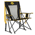 Patented Spring-Action College Comfort Pro Rocker - Iowa Hawkeyes - Choice 249 - Heavy-Duty Kickback Rocker with Beverage Holder - Default Title