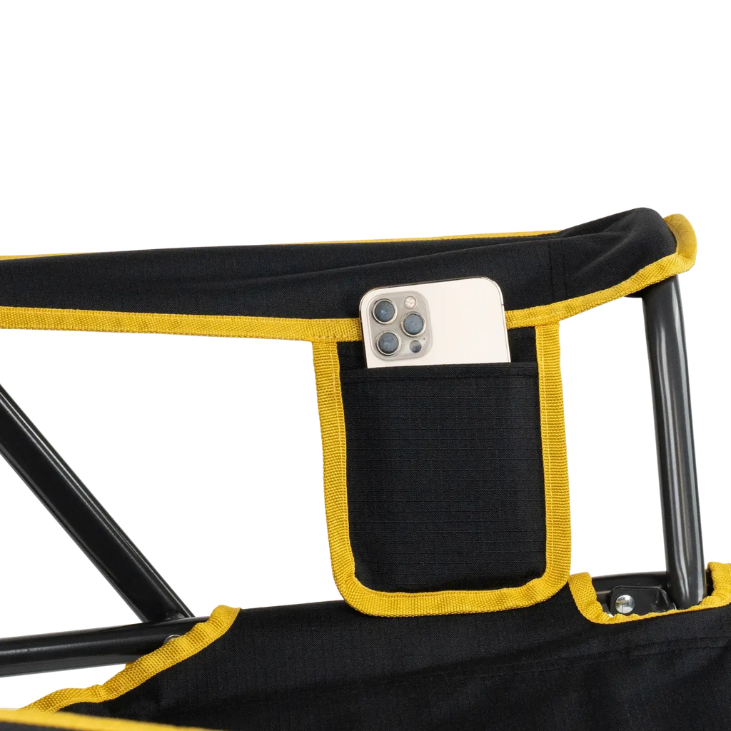 Patented Spring-Action College Comfort Pro Rocker - Iowa Hawkeyes - Choice 249 - Heavy-Duty Kickback Rocker with Beverage Holder Detail