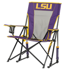 Premium All-Weather College Comfort Pro Rocker - LSU Tigers - Choice 880 - Heavy-Duty Kickback Rocker with Beverage Holder Detail