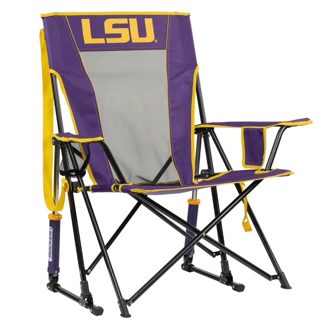 Premium All-Weather College Comfort Pro Rocker - LSU Tigers - Choice 880 - Heavy-Duty Kickback Rocker with Beverage Holder - Default Title