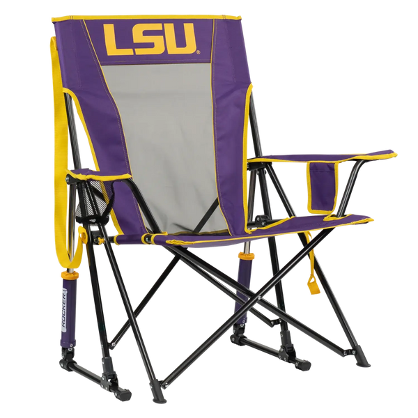 Premium All-Weather College Comfort Pro Rocker - LSU Tigers - Choice 880 - Heavy-Duty Kickback Rocker with Beverage Holder - Default Title