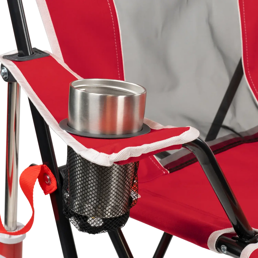 Premium All-Weather College Comfort Pro Rocker - Nebraska Cornhuskers - Choice 161 - Patented Spring-Action Rocking Chair for Camping Detail