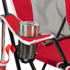 Premium All-Weather College Comfort Pro Rocker - Nebraska Cornhuskers - Choice 161 - Patented Spring-Action Rocking Chair for Camping Detail