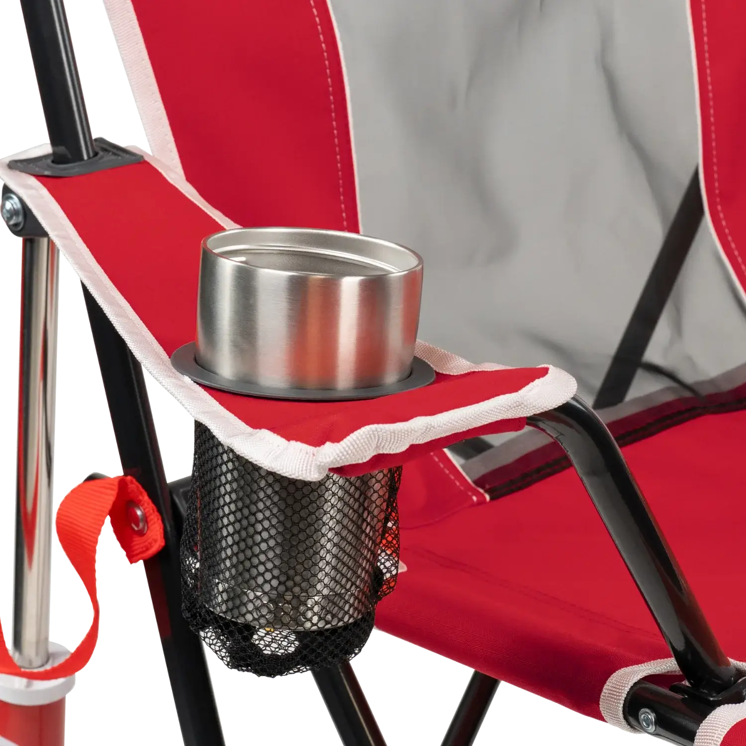 Premium All-Weather College Comfort Pro Rocker - Nebraska Cornhuskers - Choice 161 - Patented Spring-Action Rocking Chair for Camping Detail