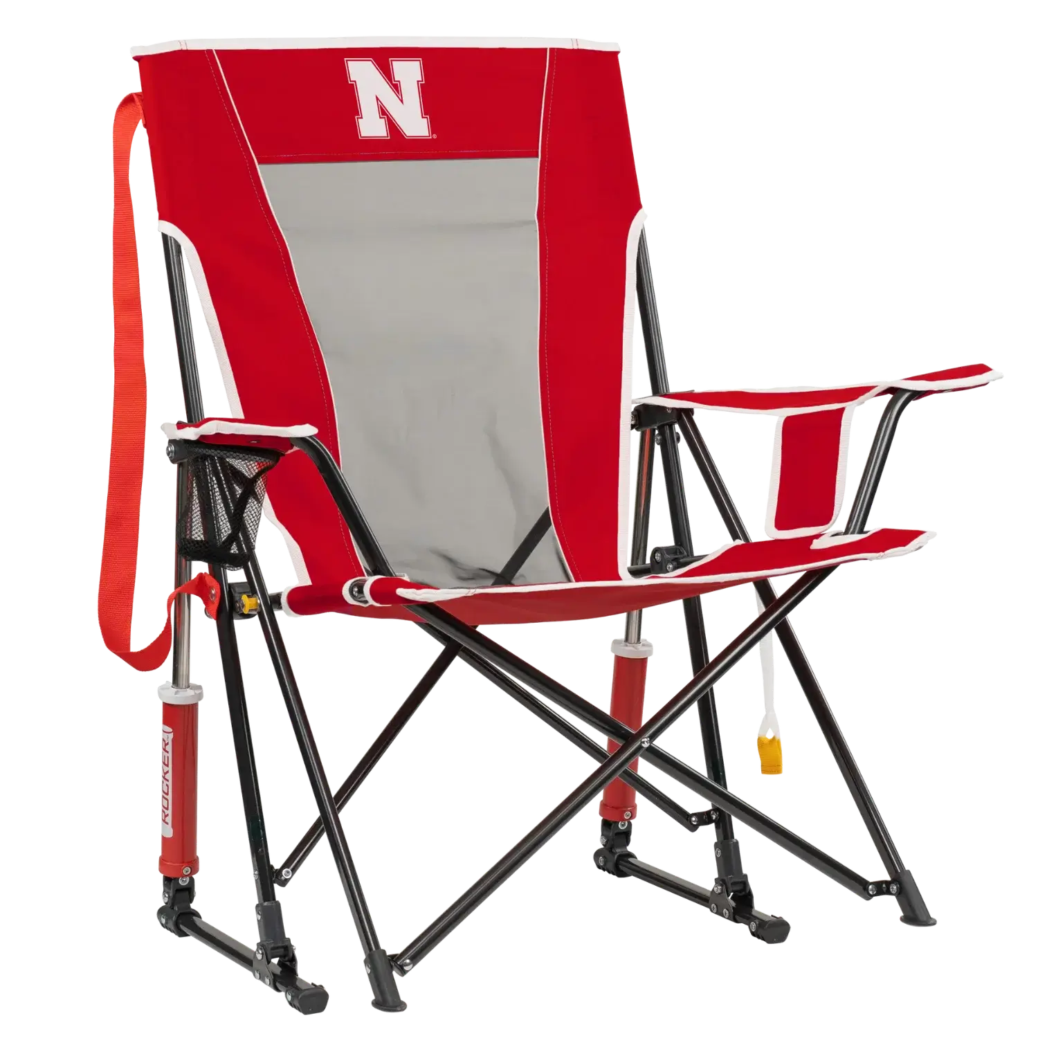 Premium All-Weather College Comfort Pro Rocker - Nebraska Cornhuskers - Choice 161 - Patented Spring-Action Rocking Chair for Camping - Default Title