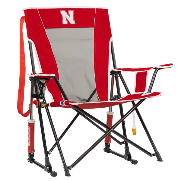 Premium All-Weather College Comfort Pro Rocker - Nebraska Cornhuskers - Choice 161 - Patented Spring-Action Rocking Chair for Camping - Default Title