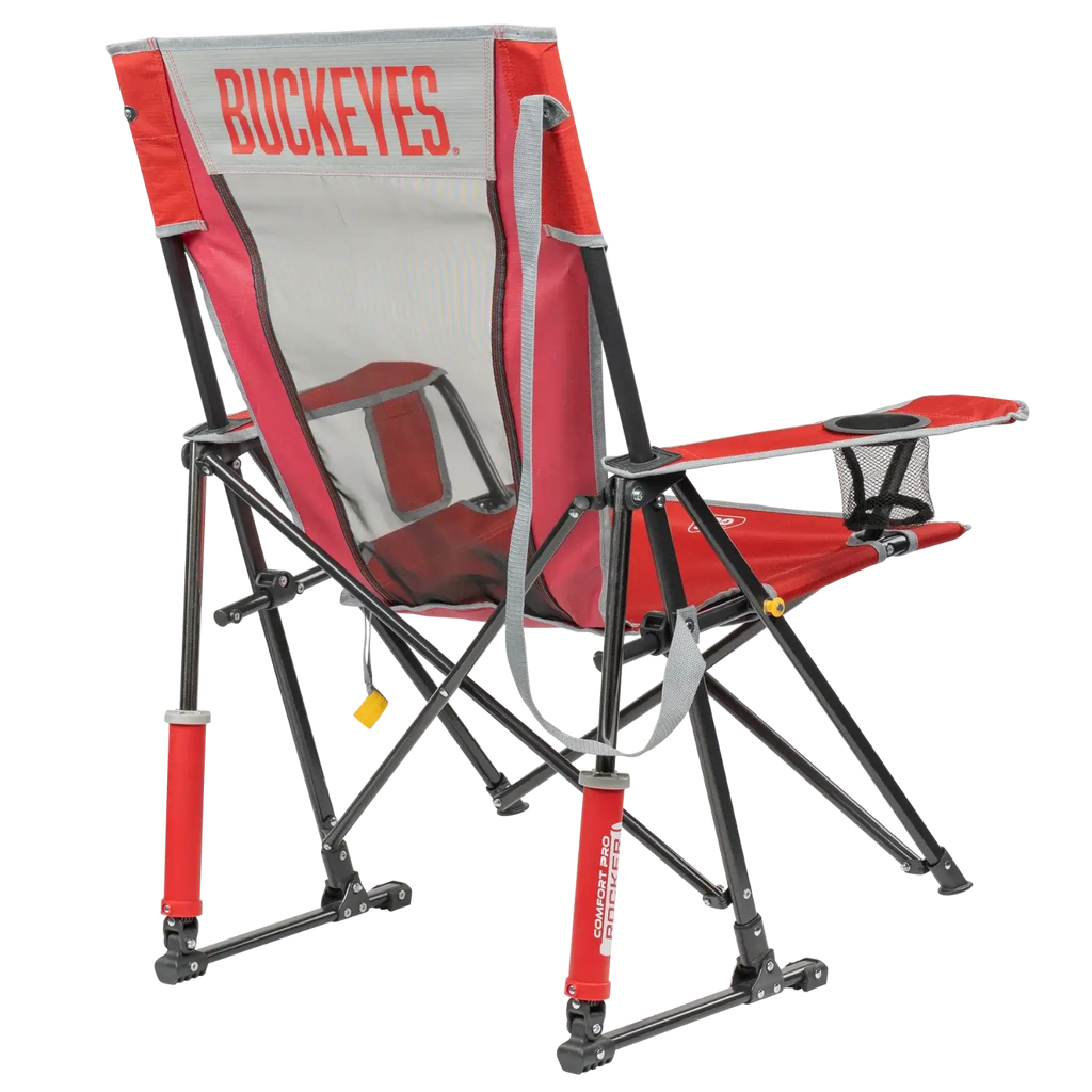 Patented Spring-Action College Comfort Pro Rocker - Ohio State Buckeyes - Choice 676 - Patented Spring-Action Rocking Chair for Camping Detail