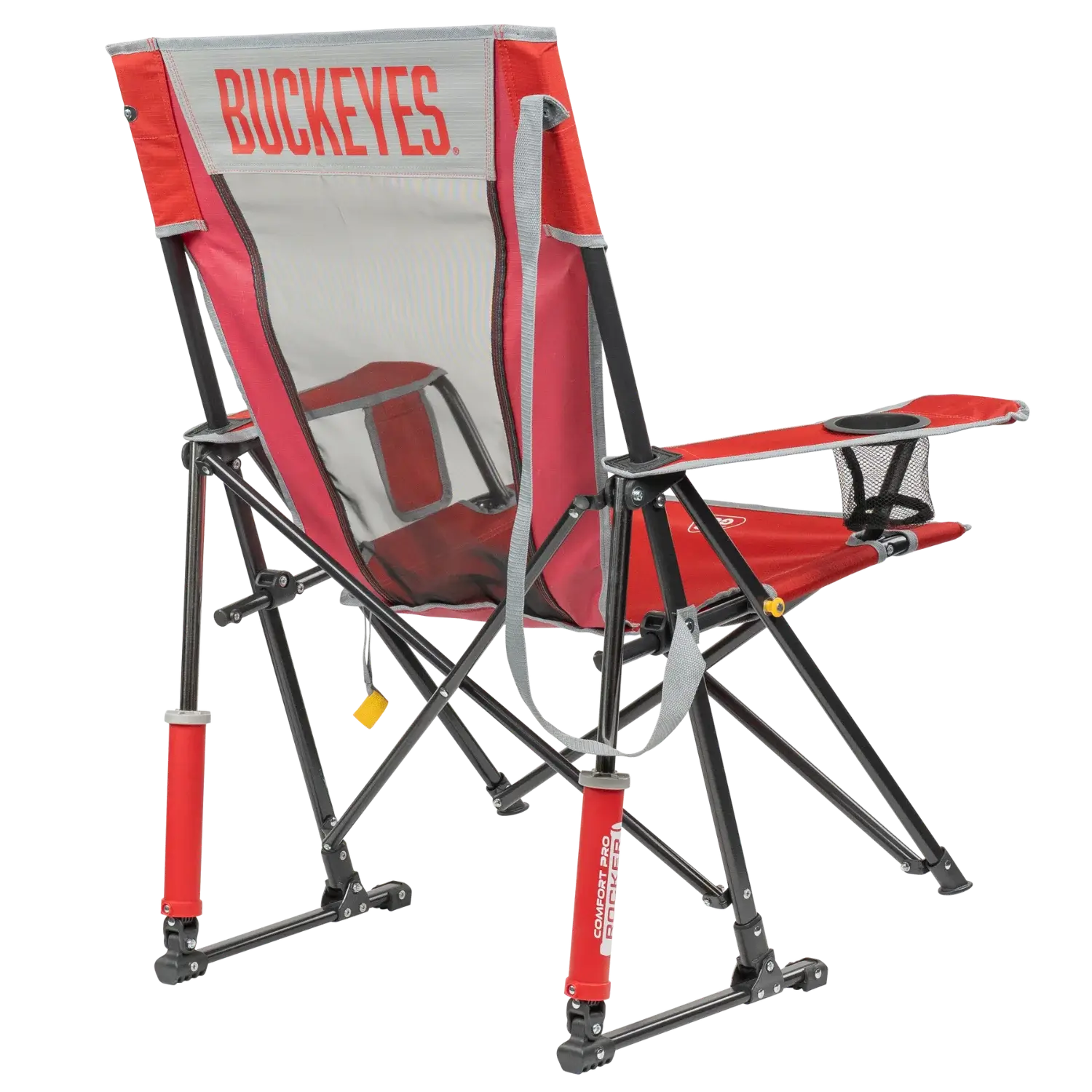 Patented Spring-Action College Comfort Pro Rocker - Ohio State Buckeyes - Choice 676 - Patented Spring-Action Rocking Chair for Camping Detail