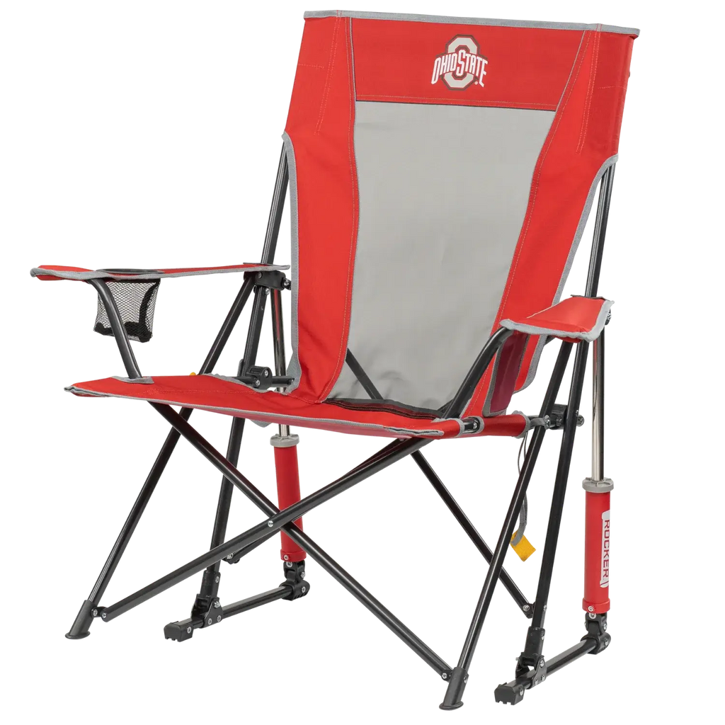 Patented Spring-Action College Comfort Pro Rocker - Ohio State Buckeyes - Choice 676 - Patented Spring-Action Rocking Chair for Camping Detail