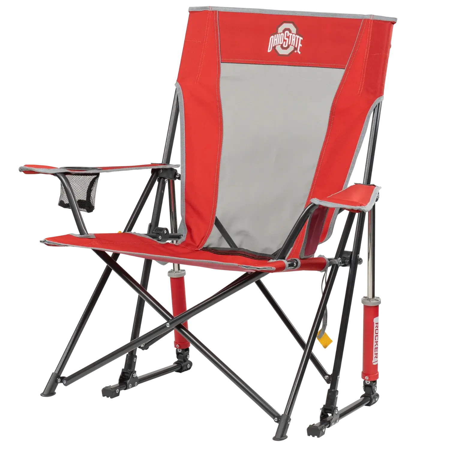 Patented Spring-Action College Comfort Pro Rocker - Ohio State Buckeyes - Choice 676 - Patented Spring-Action Rocking Chair for Camping Detail