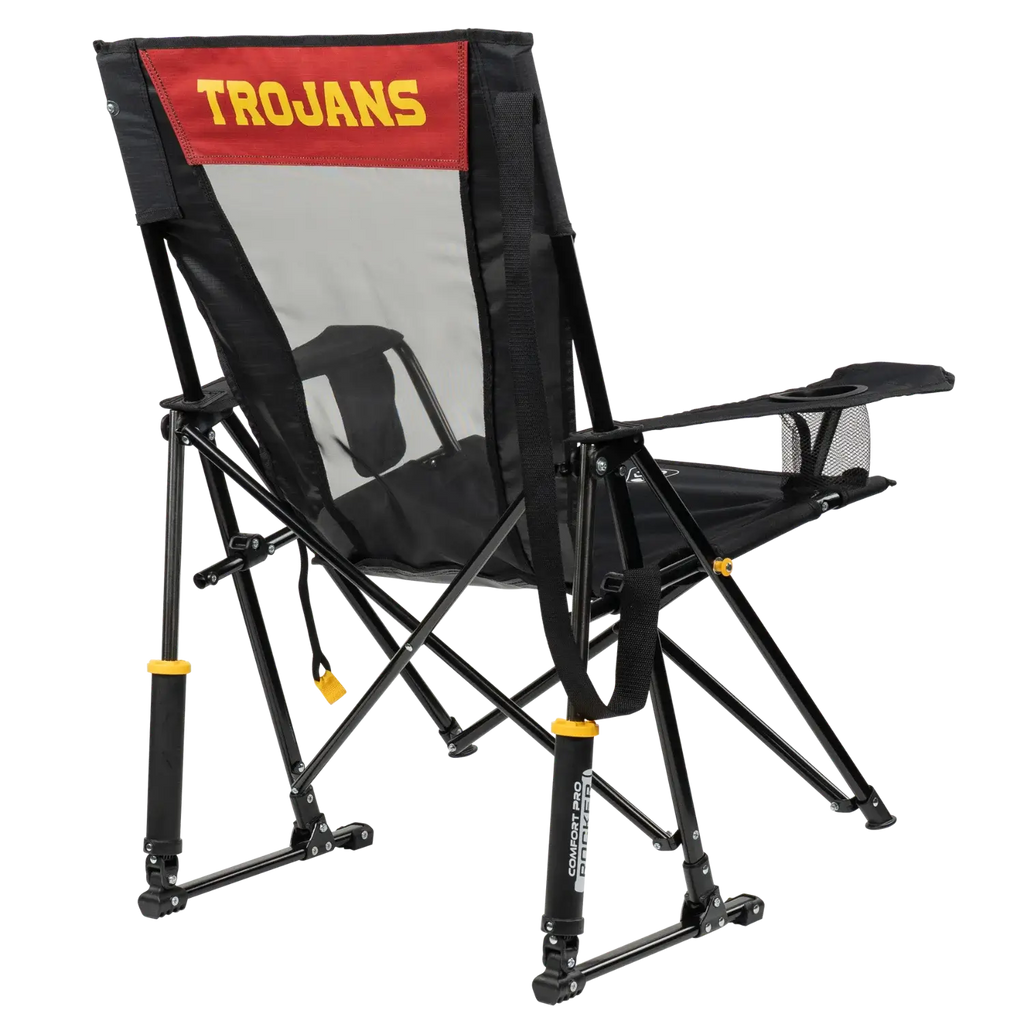 Premium All-Weather College Comfort Pro Rocker - USC Trojans - Choice 856 - RoadTrip Rocker Smooth Motion Camp Chair Detail
