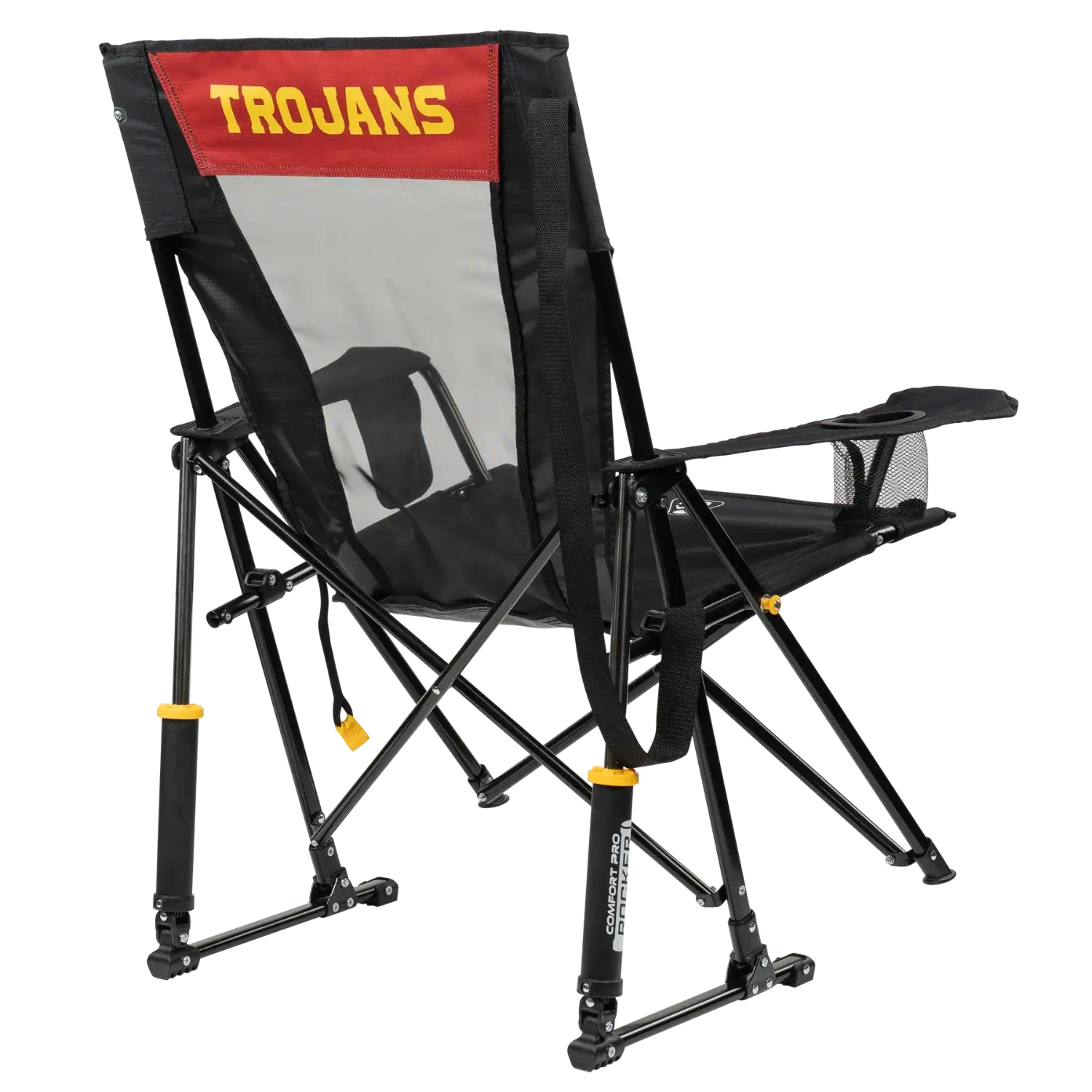 Premium All-Weather College Comfort Pro Rocker - USC Trojans - Choice 856 - RoadTrip Rocker Smooth Motion Camp Chair Detail
