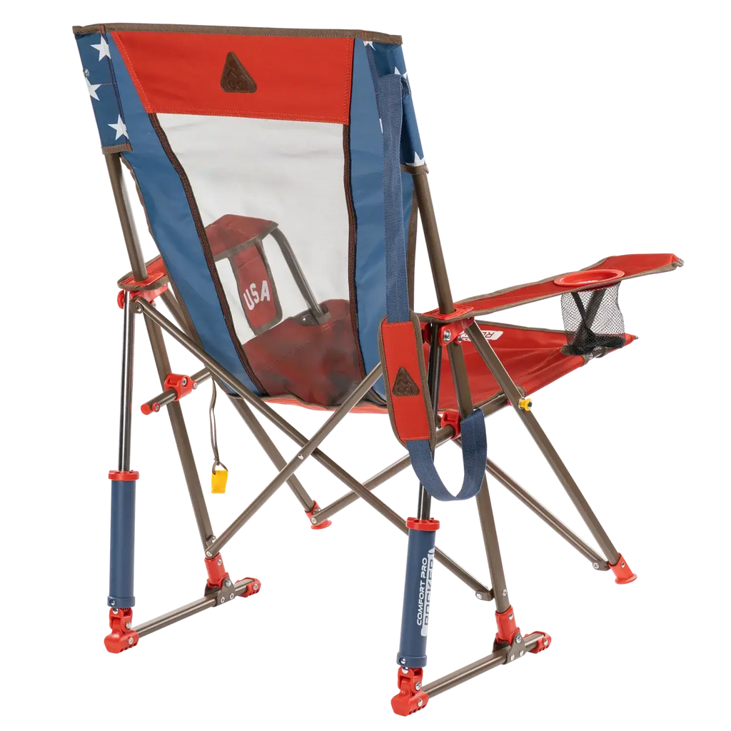 Heavy-Duty Freestyle Comfort Pro Rocker - USA Anniversary Deluxe - Choice 424 - Freestyle Rocker Portable Outdoor Folding Chair Detail
