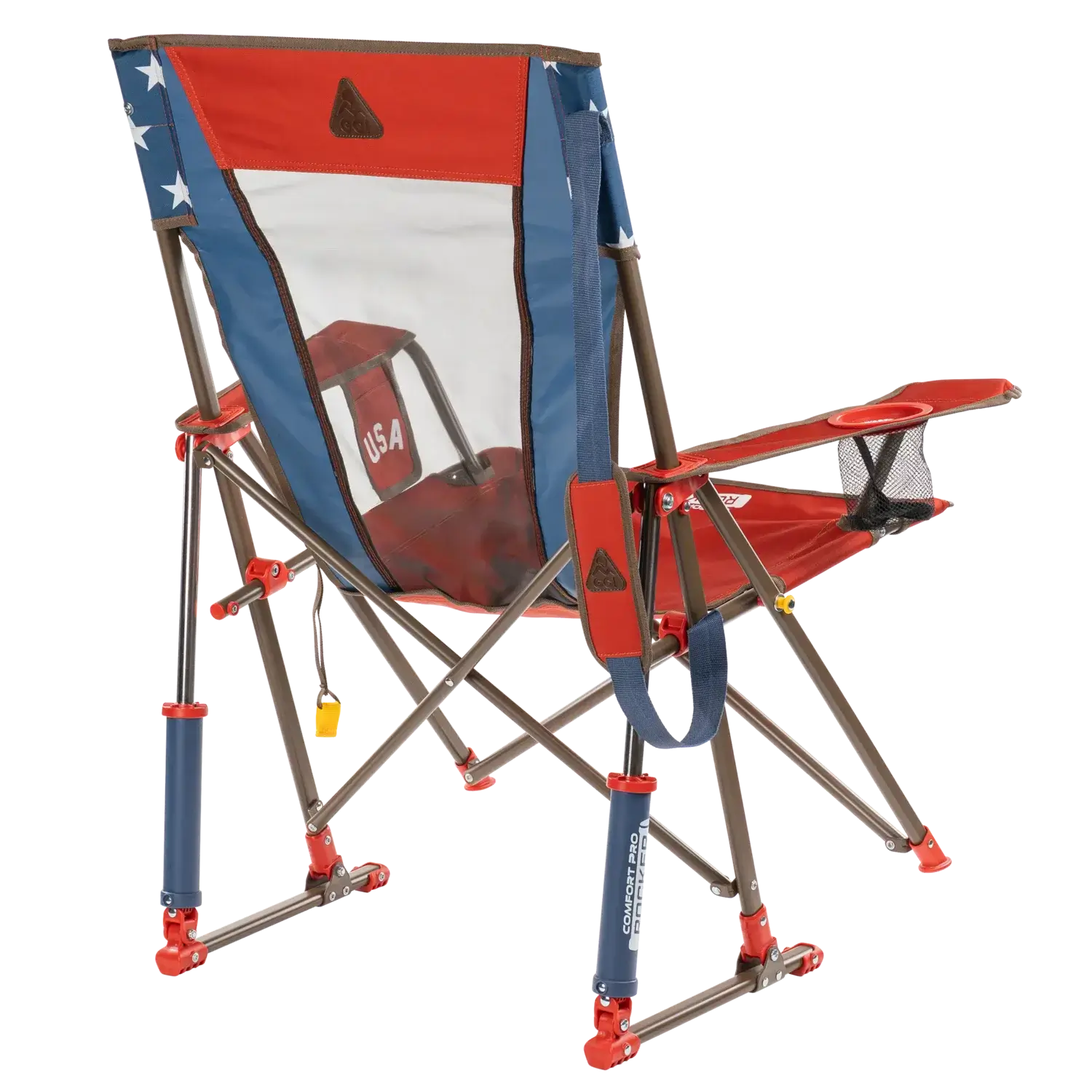 Heavy-Duty Freestyle Comfort Pro Rocker - USA Anniversary Deluxe - Choice 424 - Freestyle Rocker Portable Outdoor Folding Chair Detail