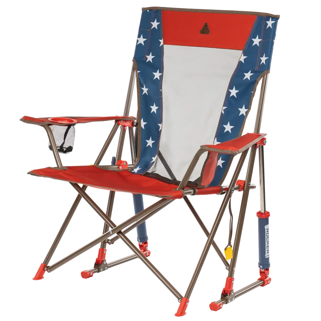 Heavy-Duty Freestyle Comfort Pro Rocker - USA Anniversary Deluxe - Choice 424 - Freestyle Rocker Portable Outdoor Folding Chair Detail
