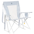 Smooth Motion Comfort Pro Rocker XL - Choice 107 - Patented Spring-Action Rocking Chair for Camping - Heathered Light Blue