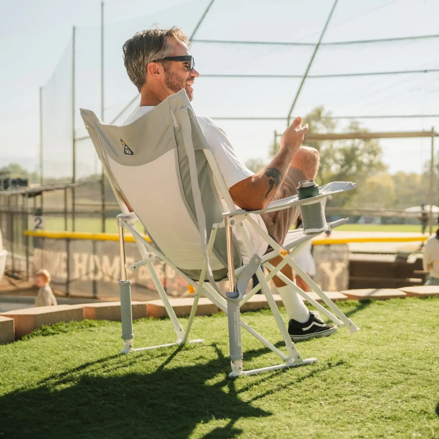 Smooth Motion Comfort Pro Rocker XL - Choice 107 - Patented Spring-Action Rocking Chair for Camping Detail