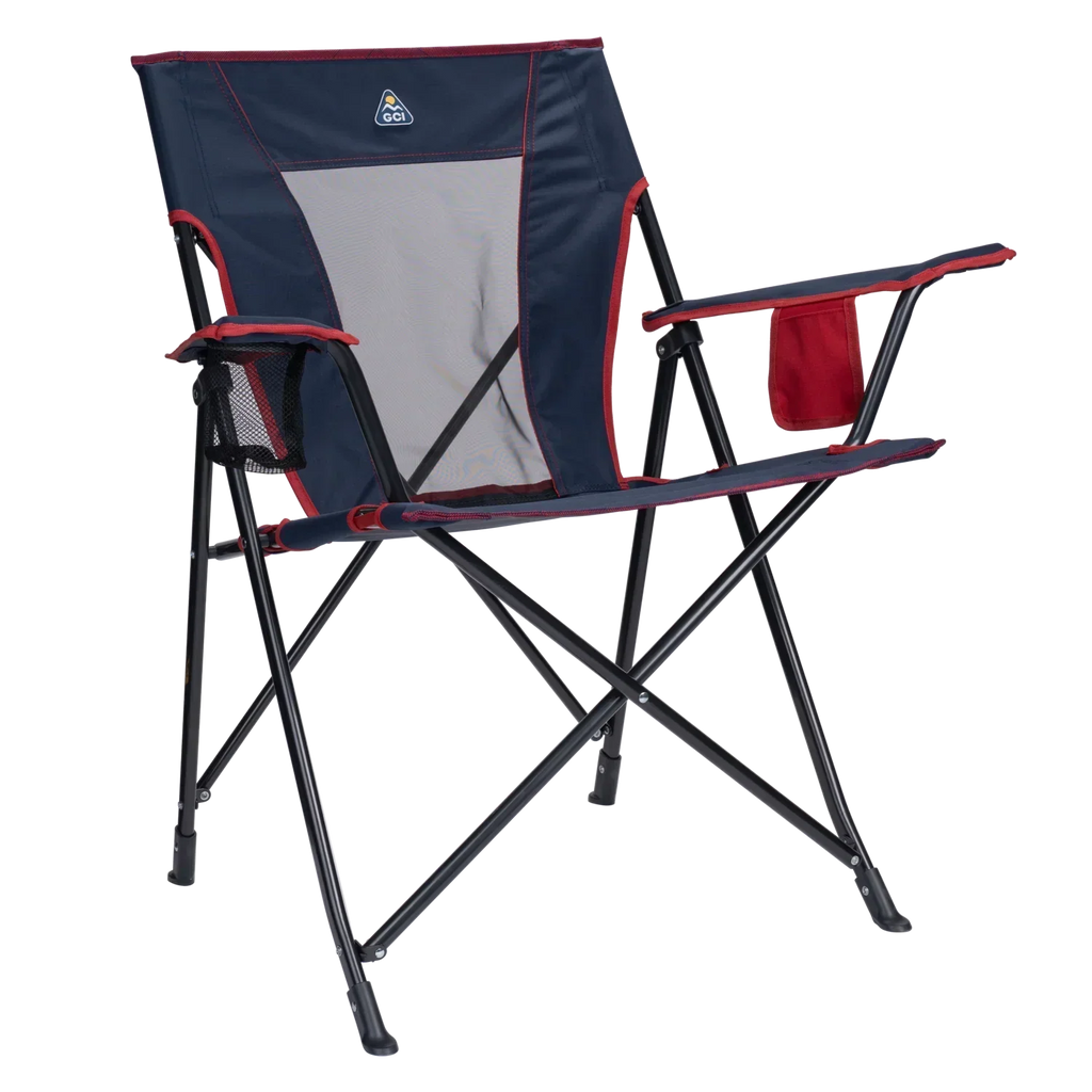 Telescoping Frame Comfort Quad Chair - Choice 989 - Ultra-Lightweight Telescoping PackSeat Travel Stool - Indigo/Red