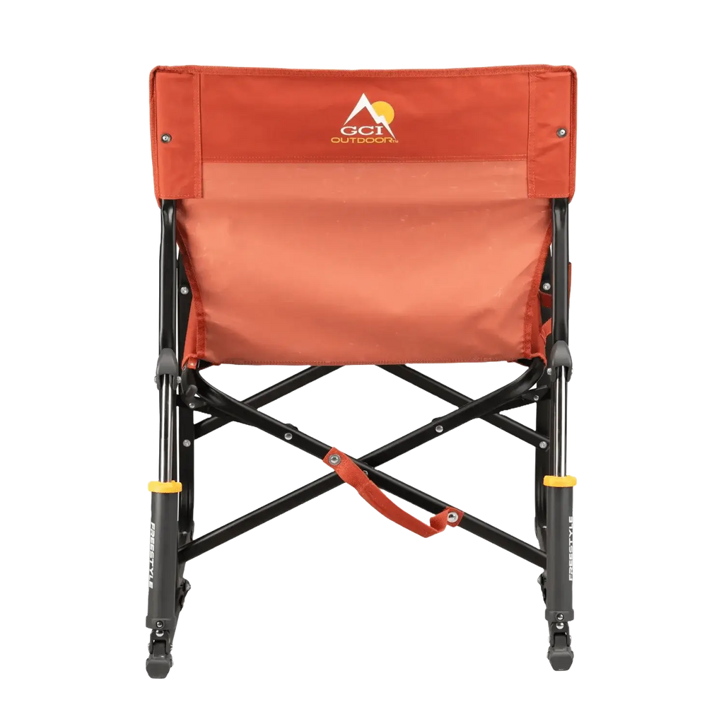 Premium All-Weather Freestyle Rocker - Pumpkin Spice - Choice 373 - Heavy-Duty Kickback Rocker with Beverage Holder Detail