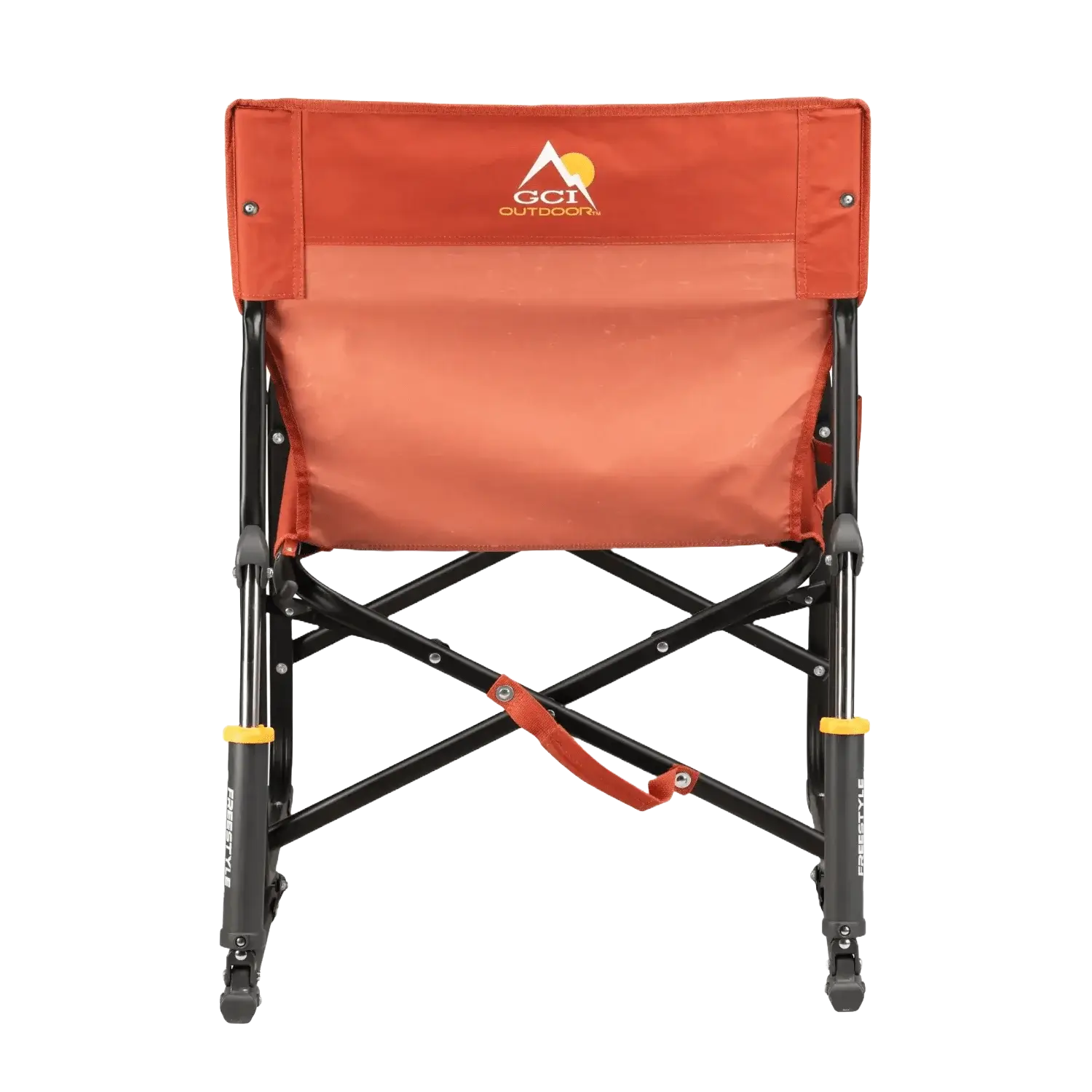 Premium All-Weather Freestyle Rocker - Pumpkin Spice - Choice 373 - Heavy-Duty Kickback Rocker with Beverage Holder Detail