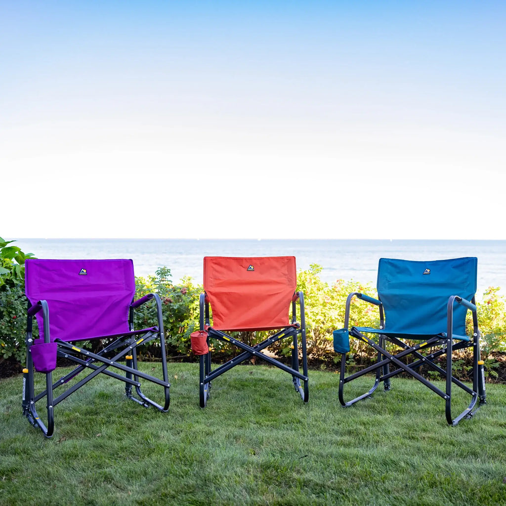 Premium All-Weather Freestyle Rocker - Pumpkin Spice - Choice 373 - Heavy-Duty Kickback Rocker with Beverage Holder Detail