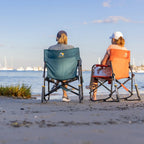 Premium All-Weather Freestyle Rocker - Pumpkin Spice - Choice 373 - Heavy-Duty Kickback Rocker with Beverage Holder Detail