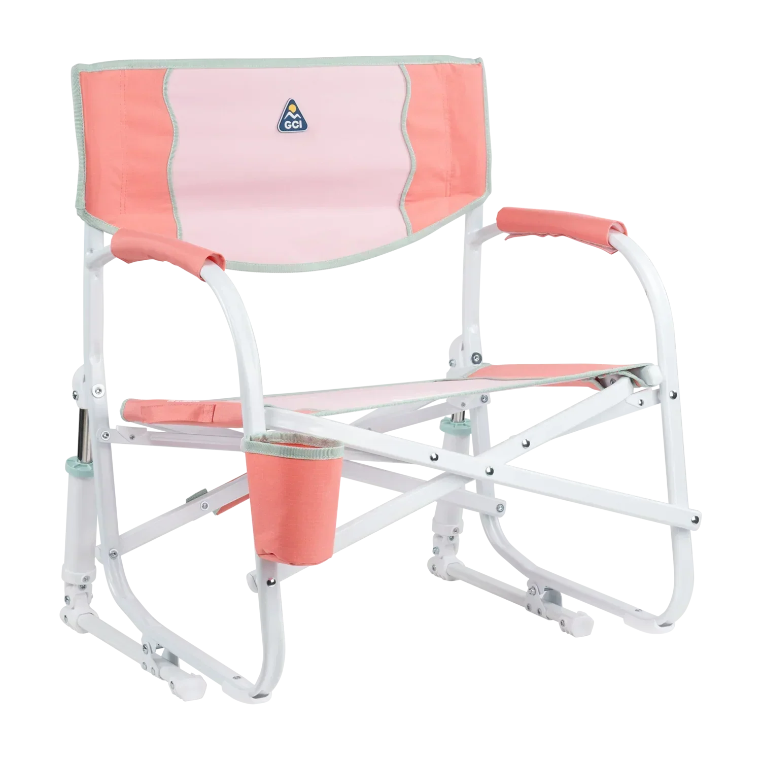 Luxury Camp Grab & Go Rocker - Choice 551 - Patented Spring-Action Rocking Chair for Camping - Coral