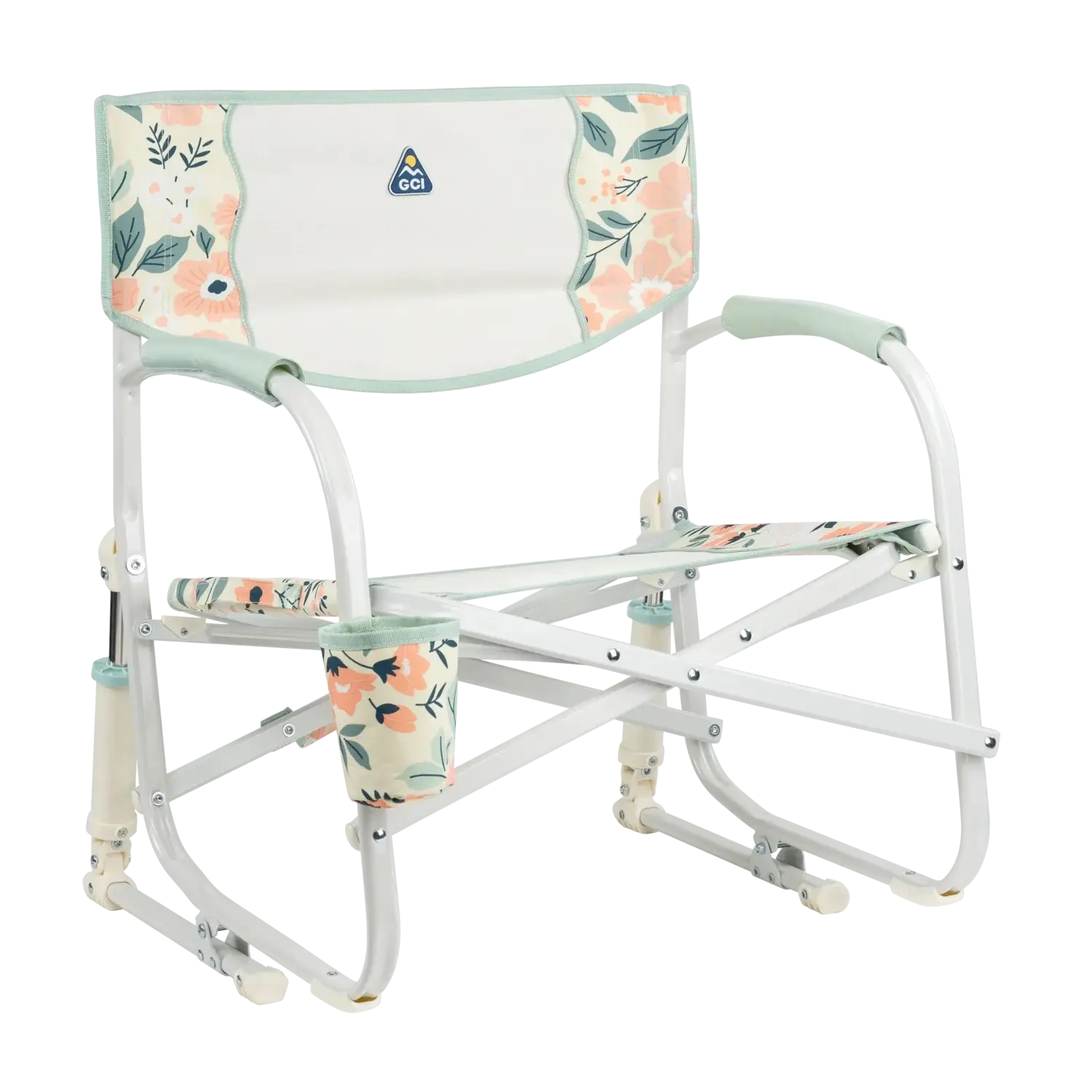 Luxury Camp Grab & Go Rocker - Choice 551 - Patented Spring-Action Rocking Chair for Camping - Floral Bouquet