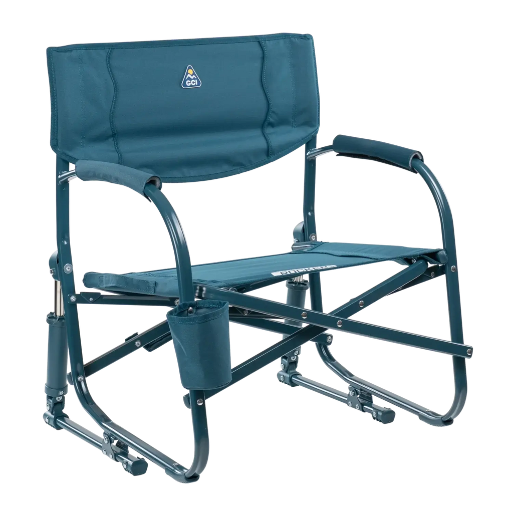Luxury Camp Grab & Go Rocker - Choice 551 - Patented Spring-Action Rocking Chair for Camping - Teal