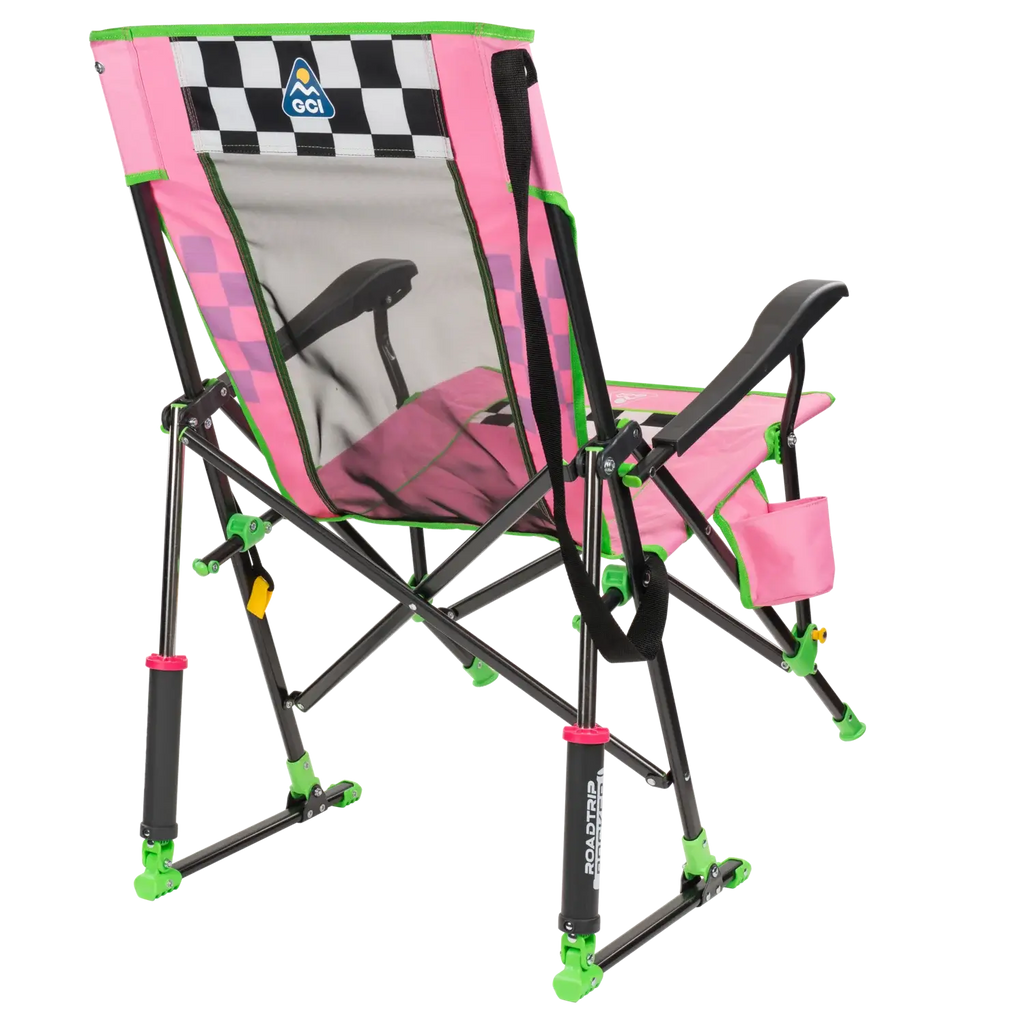 Heavy-Duty Freestyle RoadTrip Rocker - NASCAR For Her - Choice 560 - Patented Spring-Action Rocking Chair for Camping Detail