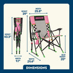 Heavy-Duty Freestyle RoadTrip Rocker - NASCAR For Her - Choice 560 - Patented Spring-Action Rocking Chair for Camping Detail