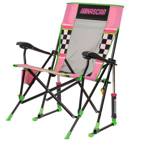 Heavy-Duty Freestyle RoadTrip Rocker - NASCAR For Her - Choice 560 - Patented Spring-Action Rocking Chair for Camping Detail