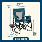 Luxury Camp Stowaway Rocker with Side Table - Choice 253 - Patented Spring-Action Rocking Chair for Camping Detail