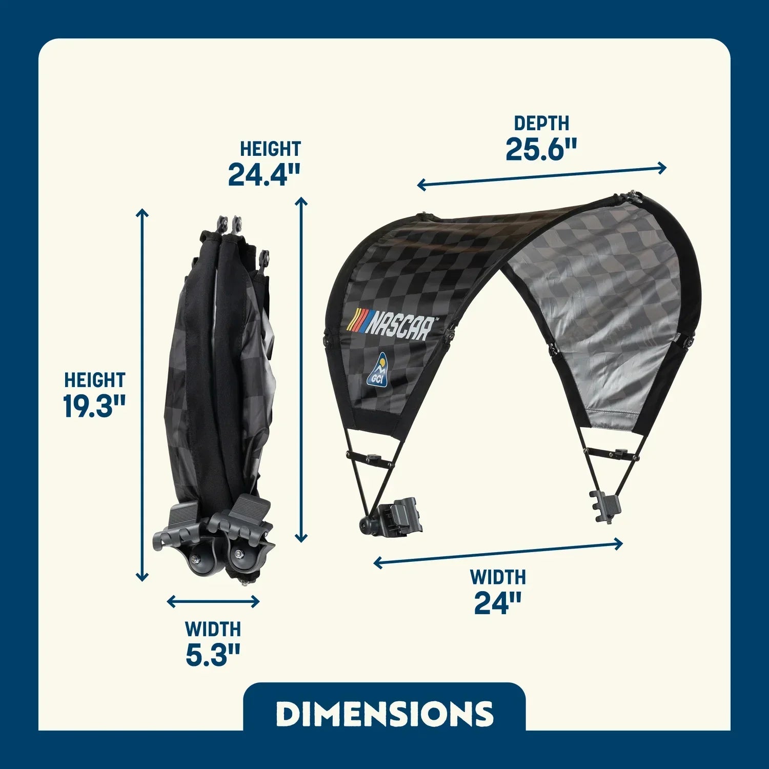 Instant Pop-Up SunShade Accessory - NASCAR - Choice 704 - Portable Beach Canopy with Adjustable Shade Angle Detail