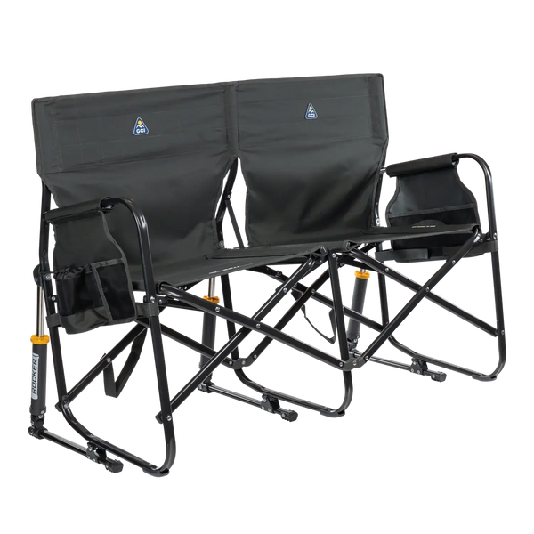 Heavy-Duty Freestyle Tandem Rocker - Choice 227 - Freestyle Rocker Portable Outdoor Folding Chair - Dark Charcoal